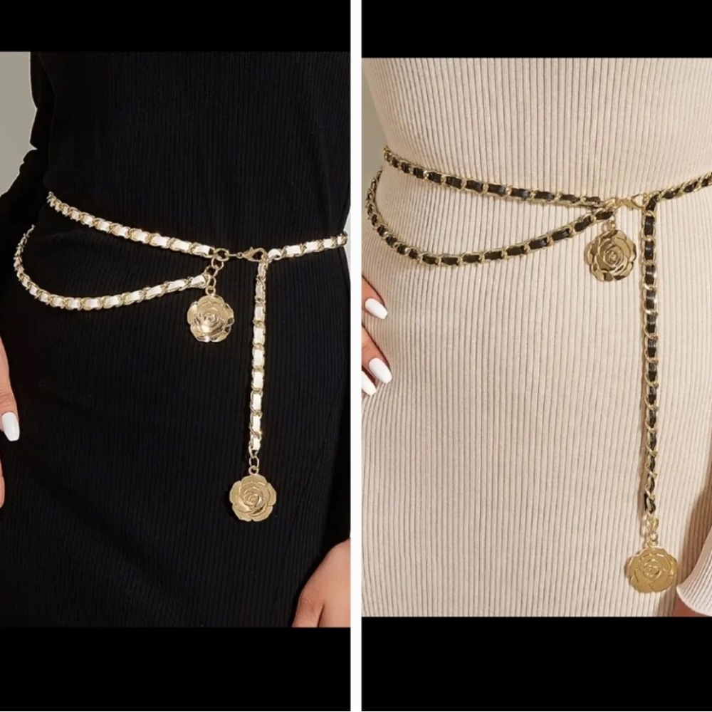 Sold Belt Gold Chain Cameilla Flower - Picture 8 of 8